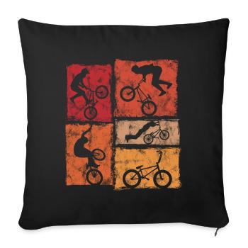 Cascades BMX Biker dans un style rétro - Housse de coussin décorative 45 x 45 cm - noir - Devant
