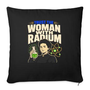 Marie Curie Chimie Radiologie Sciences - Housse de coussin décorative 45 x 45 cm - noir - Devant