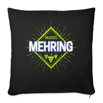 Mehring Mosel Retro Weintrauben Vintage Souvenir - Sofakissenbezug 45 x 45 cm - Schwarz - Vorne