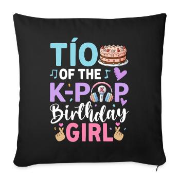 Tío of The K-Pop Birthday Girl - Sofa pillowcase 17,3'' x 17,3'' (45 x 45 cm) - black - Front