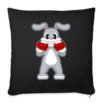 Hase Boxer Boxhandschuhe Boxen - Sofakissenbezug 45 x 45 cm - Schwarz - Vorne