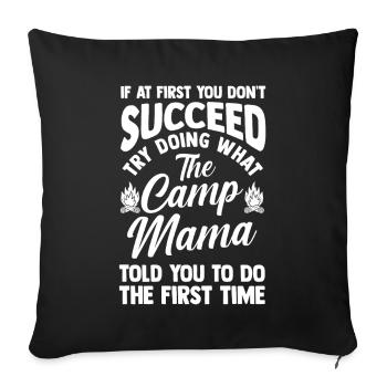 Camping Mom Mother Life Forest Camper - Sofa pillowcase 17,3'' x 17,3'' (45 x 45 cm) - black - Front