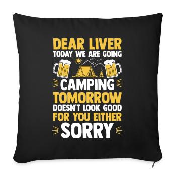 Camping, Vie de campement Vie de campement dans la forêt - Housse de coussin décorative 45 x 45 cm - noir - Devant