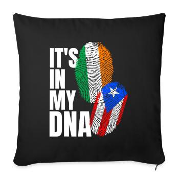 Fierté de l’ADN : Italien portoricain - Housse de coussin décorative 45 x 45 cm - noir - Devant