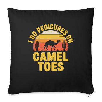 Je fais des pédicures sur Camel Toes salon de manucure drôle - Housse de coussin décorative 45 x 45 cm - noir - Devant