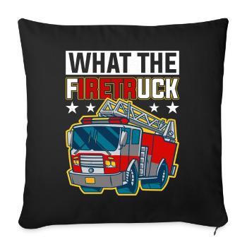 Quel est le camion de pompiers Cartoon Camion de pompiers - Housse de coussin décorative 45 x 45 cm - noir - Devant