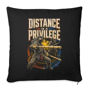 Escrima Arnis Martial Arts Distance Is A Privilege - Sofa pillowcase 17,3'' x 17,3'' (45 x 45 cm) - black - Front