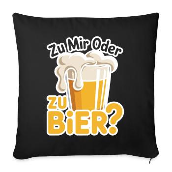 Bier Zu Mir Oder Zu Bier Flirt Single Party Malle - Sofakissenbezug 45 x 45 cm - Schwarz - Vorne
