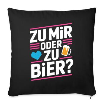beer to me or to beer flirt single party malle - Sofa pillowcase 17,3'' x 17,3'' (45 x 45 cm) - black - Front