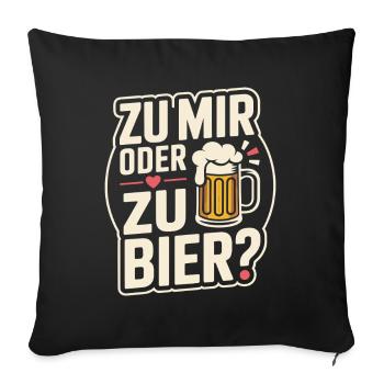 Bier Zu Mir Oder Zu Bier Flirt Single Party Malle - Sofakissenbezug 45 x 45 cm - Schwarz - Vorne