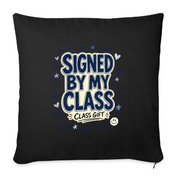 Cadeaux de fin d’année pour les enseignants, signés par ma classe - Housse de coussin décorative 45 x 45 cm - noir - Devant