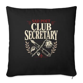Poetcore Poète Poésie Dark Academia Gift - Housse de coussin décorative 45 x 45 cm - noir - Devant