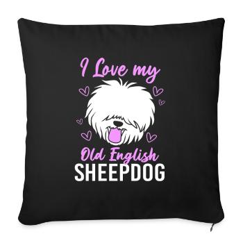 English Shepherd Dog - Sofa pillowcase 17,3'' x 17,3'' (45 x 45 cm) - black - Front