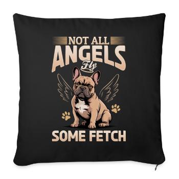 Bouledogue français Race de chien Frenchie - Housse de coussin décorative 45 x 45 cm - noir - Devant