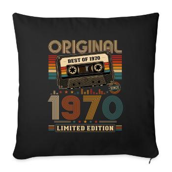 56th Birthday Gift Man Cassette Best of 1970 - Sofa pillowcase 17,3'' x 17,3'' (45 x 45 cm) - black - Front