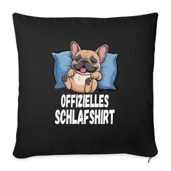  Offizielles Schlafshirt Lustige Französische - Sofakissenbezug 45 x 45 cm - Schwarz - Vorne