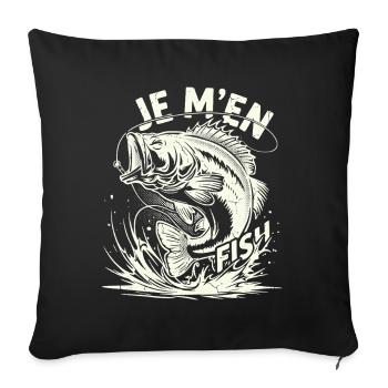 I Fish Fisherman Humor Retro Fish - Sofa pillowcase 17,3'' x 17,3'' (45 x 45 cm) - black - Front