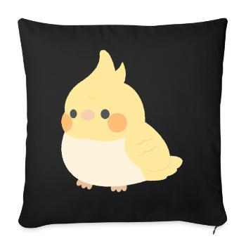 Cockatiel - Sofa pillowcase 17,3'' x 17,3'' (45 x 45 cm) - black - Front
