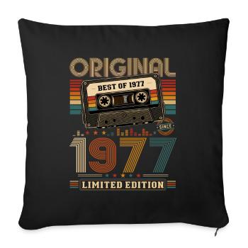 Cassette cadeau de 49 ans pour son mari Meilleur de 1977 - Housse de coussin décorative 45 x 45 cm - noir - Devant