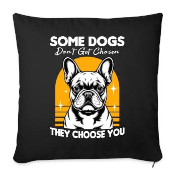 Bouledogue français Race de chien Frenchie - Housse de coussin décorative 45 x 45 cm - noir - Devant