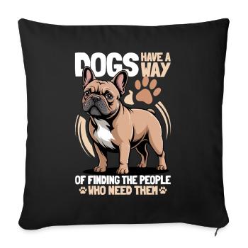 Bouledogue français Race de chien Frenchie - Housse de coussin décorative 45 x 45 cm - noir - Devant