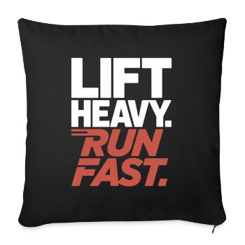 Lift Heavy Run Fast Gym Weight Training Workout Fitness - Sofa pillowcase 17,3'' x 17,3'' (45 x 45 cm) - black - Front