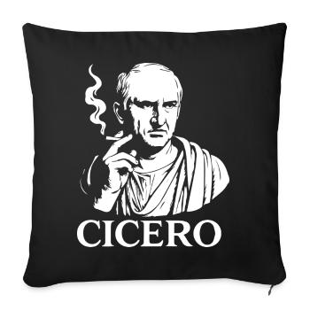 Cicero smoking cigarette portrait design T-Shirt - Sofa pillowcase 17,3'' x 17,3'' (45 x 45 cm) - black - Front