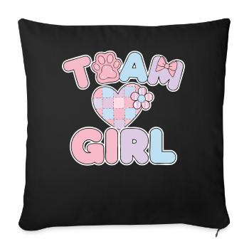 Équipe de révélation de sexe : Baby shower Girl Grossesse - Housse de coussin décorative 45 x 45 cm - noir - Devant
