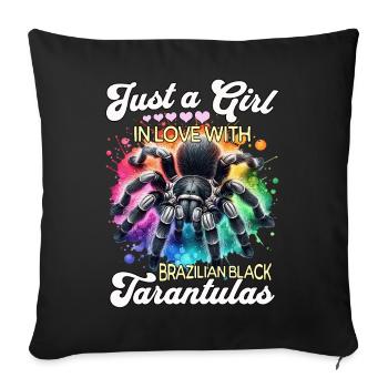 Girl Black Tarantula - Sofa pillowcase 17,3'' x 17,3'' (45 x 45 cm) - black - Front