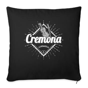 Cremona in Italien Retro Lombardei Souvenir - Sofakissenbezug 45 x 45 cm - Schwarz - Vorne