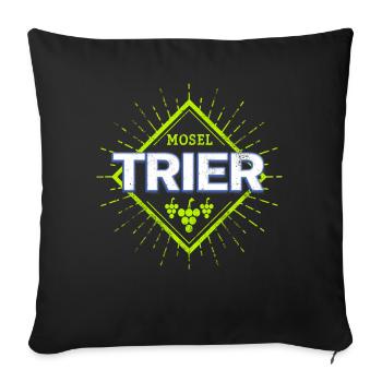 Trier an der Mosel Retro Weintrauben Souvenir - Sofakissenbezug 45 x 45 cm - Schwarz - Vorne