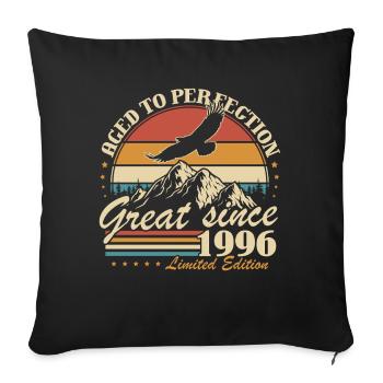 Cadeau d’anniversaire original vintage vintage 1996 - Housse de coussin décorative 45 x 45 cm - noir - Devant