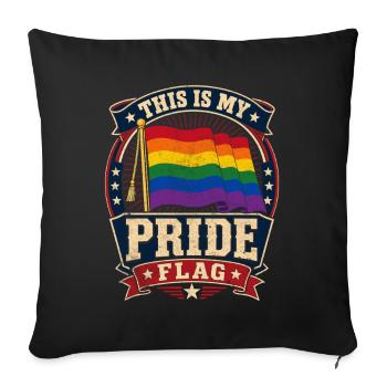 My Pride Flag Design - Sofa pillowcase 17,3'' x 17,3'' (45 x 45 cm) - black - Front
