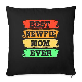 Newfoundland Mom Mom Mom Mom - Sofa pillowcase 17,3'' x 17,3'' (45 x 45 cm) - black - Front