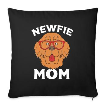 Newfoundland Mom Mom Mom Mom - Sofa pillowcase 17,3'' x 17,3'' (45 x 45 cm) - black - Front