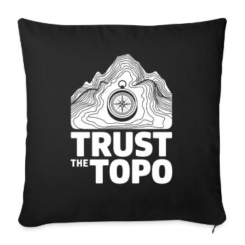 Trust The Topo Topografische Karte - Sofakissenbezug 45 x 45 cm - Schwarz - Vorne