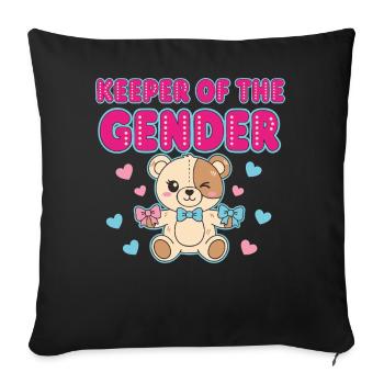 Gender Reveal Hüterin der Gender Babyshower Mama - Sofakissenbezug 45 x 45 cm - Schwarz - Vorne