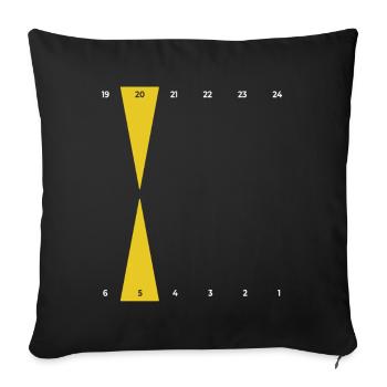 Backgammon | Or pur | Point d’Or - Housse de coussin décorative 45 x 45 cm - noir - Devant