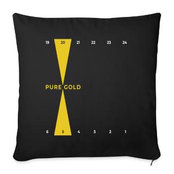 Backgammon | Or pur | Point d’Or - Housse de coussin décorative 45 x 45 cm - noir - Devant