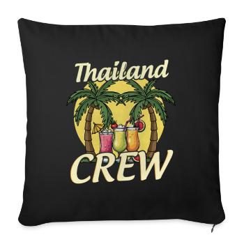 Équipage thaïlandais - Housse de coussin décorative 45 x 45 cm - noir - Devant