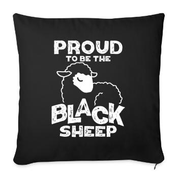 Fier d’être la Brebis Noire - Housse de coussin décorative 45 x 45 cm - noir - Devant