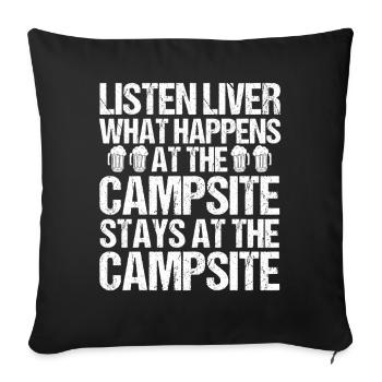 Camping Bonfire Camp Life Forest Camper - Sofakissenbezug 45 x 45 cm - Schwarz - Vorne