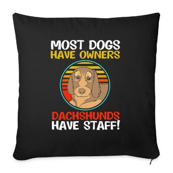 Wire-haired Dachshund Dachshund - Sofa pillowcase 17,3'' x 17,3'' (45 x 45 cm) - black - Front