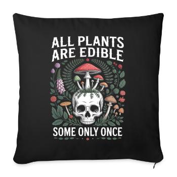 All Plants Edible Skull Mushrooms - Sofa pillowcase 17,3'' x 17,3'' (45 x 45 cm) - black - Front
