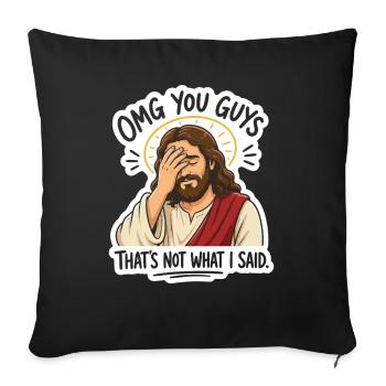 Jesus Facepalm Spruch Sticker - Sofakissenbezug 45 x 45 cm - Schwarz - Vorne
