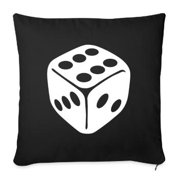 Glyphe monochrome des dés - Housse de coussin décorative 45 x 45 cm - noir - Devant