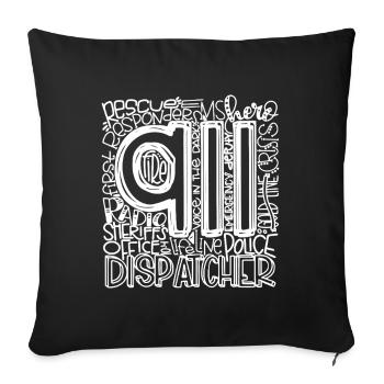 Glyphen-Disponent-Wortwolke - Sofakissenbezug 45 x 45 cm - Schwarz - Vorne