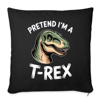 Dictions du T-Rex : Don Dinosaure Tyrannosaure - Housse de coussin décorative 45 x 45 cm - noir - Devant