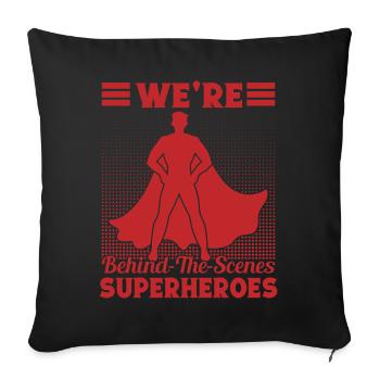 Théâtre musical dans les coulisses des super-héros - Housse de coussin décorative 45 x 45 cm - noir - Devant