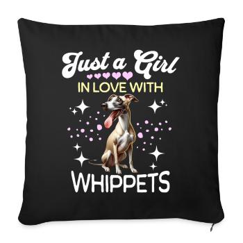 Greyhound Girl - Sofa pillowcase 17,3'' x 17,3'' (45 x 45 cm) - black - Front